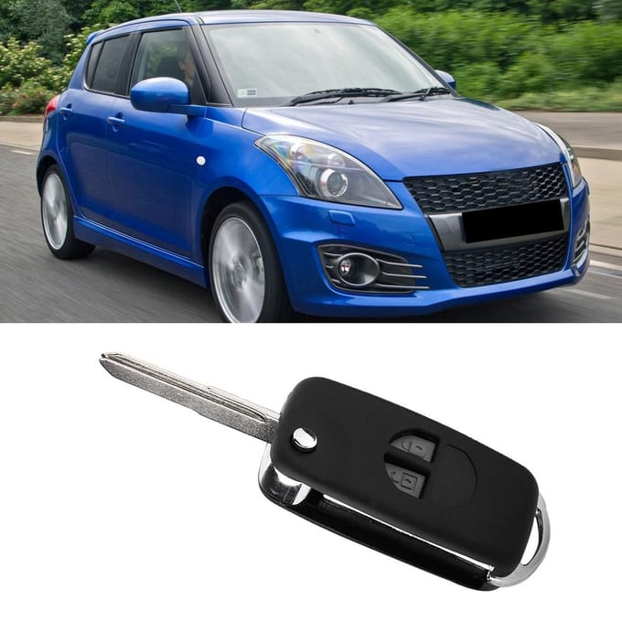 2 Knops Auto Afstandsbediening Klapsleutel Fob Hoes Blad Cover Shell Past voor SUZUKI SWIFT GRAND VITARA ALTO gray