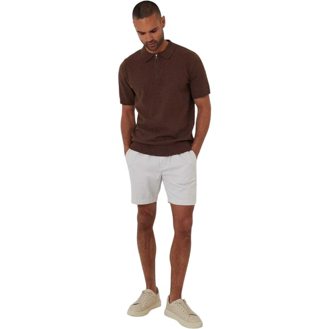 Threadbare Heren Whittley gestructureerd poloshirt met korte mouwen (Walnoot)