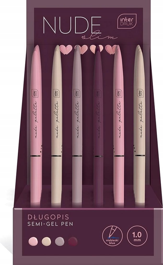 BTS Nude Slim - Gel Pen - Blauw - Wysuwany - Vervangbare Inkt