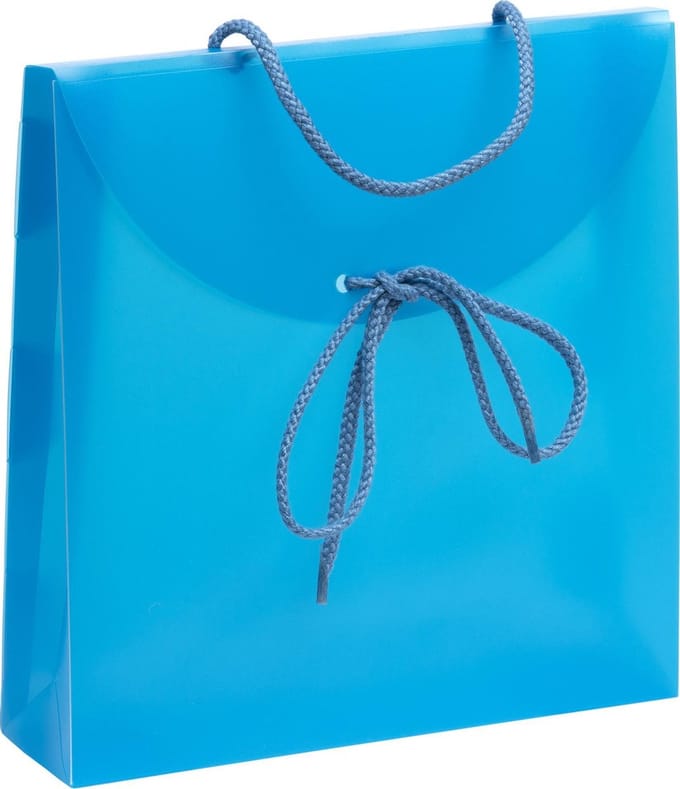 Cadeautasjes plastic semi-transparant, 24x6x26 cm BLAUW (100 stuks)