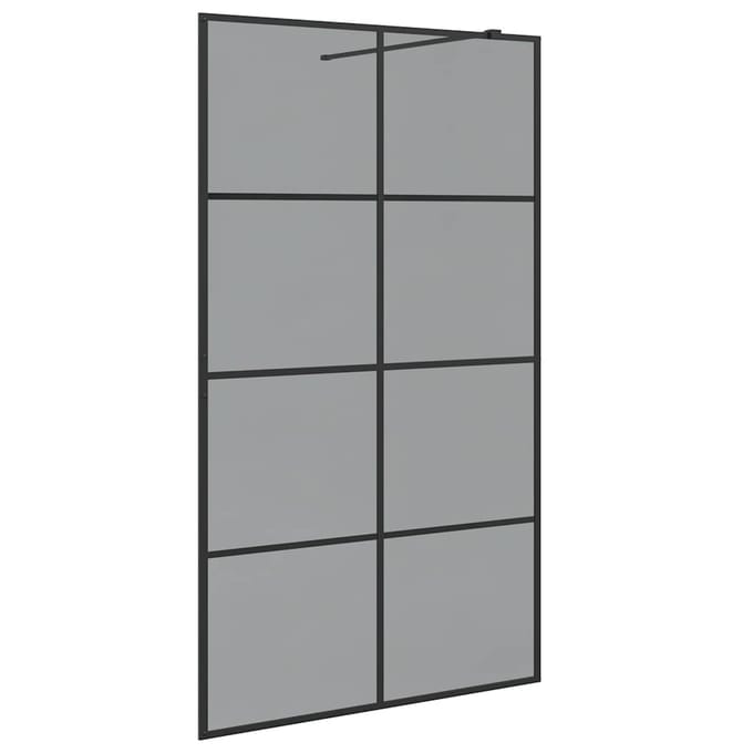 vidaXL - Inloopdouchewand - Zwart - 115 - x - 195 - cm - gehard - glas