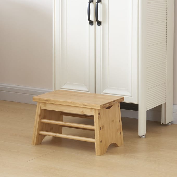 [en.casa] Opstapje Ryslinge 33x21,5x20 cm bamboe max 100 kg