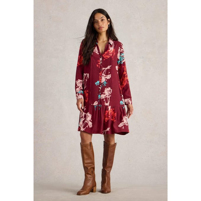 White Stuff Frankie Dress Red Print Größe: 6 REGULAR | Blusenkleider Outlet | Damen | Rot