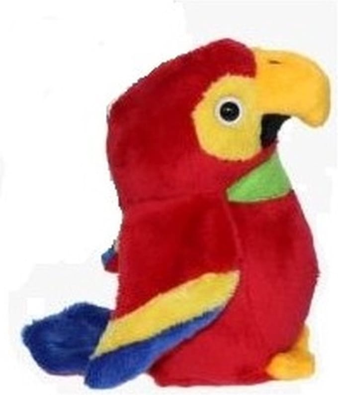Cornelissen Pluche rode ara papegaai knuffel - 15 cm - Tropische vogels