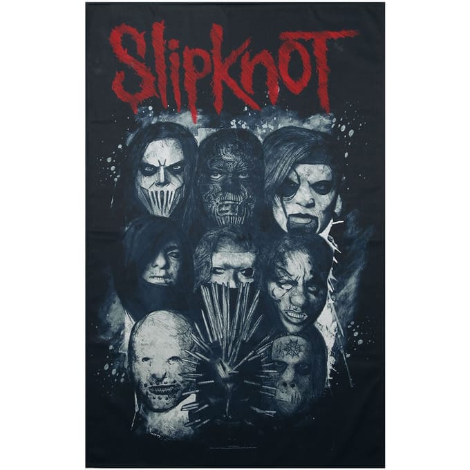 Slipknot Textiel Poster Flag - Masks Multicolours