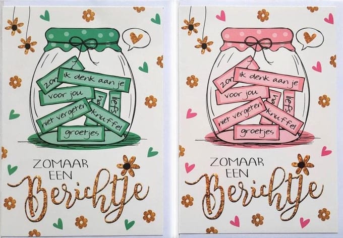 2 Wenskaarten - Zomaar een berichtje – 12 x 17 cm
