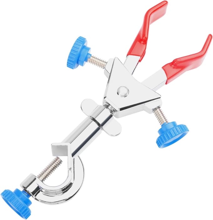 Dubbele Klem - Draaibare Klem - Laboratorium Werk - Precisie Drukregeling - 70 mm - Zilver