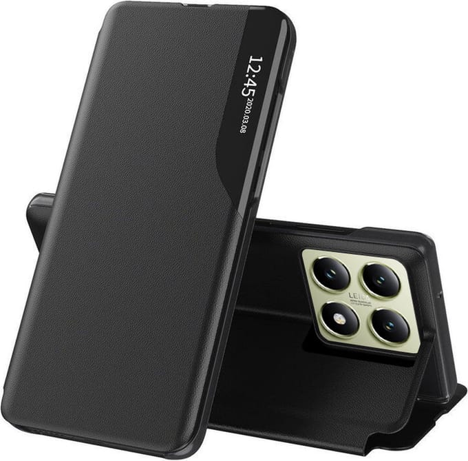 Hoesje geschikt voor Xiaomi 14T - Techsuit eFold Book Case - Zwart