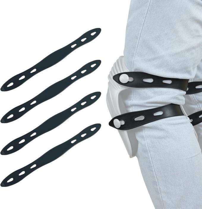 Set van 4 reservebanden voor kniebeschermers - Zwart