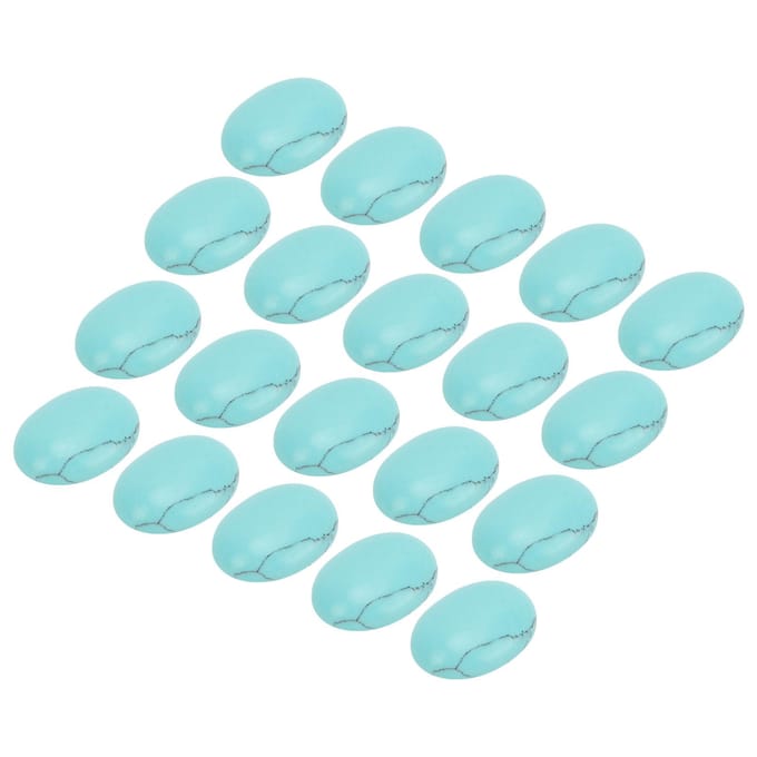 20 STUKS Natuurlijke Ovalen Platte Achterkant Cabochons 18x13mm Ei Vormig Turkoois voor Sieraden Ambacht Kralen Maken white