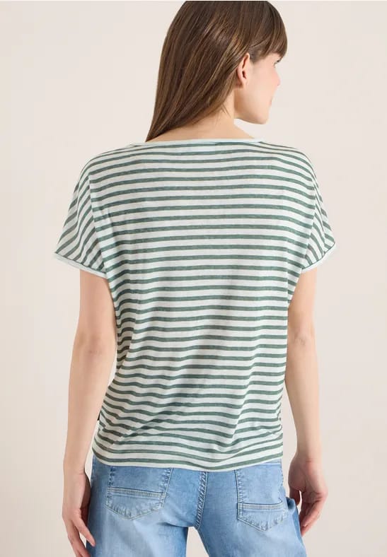 Shirt met boothals en strepen