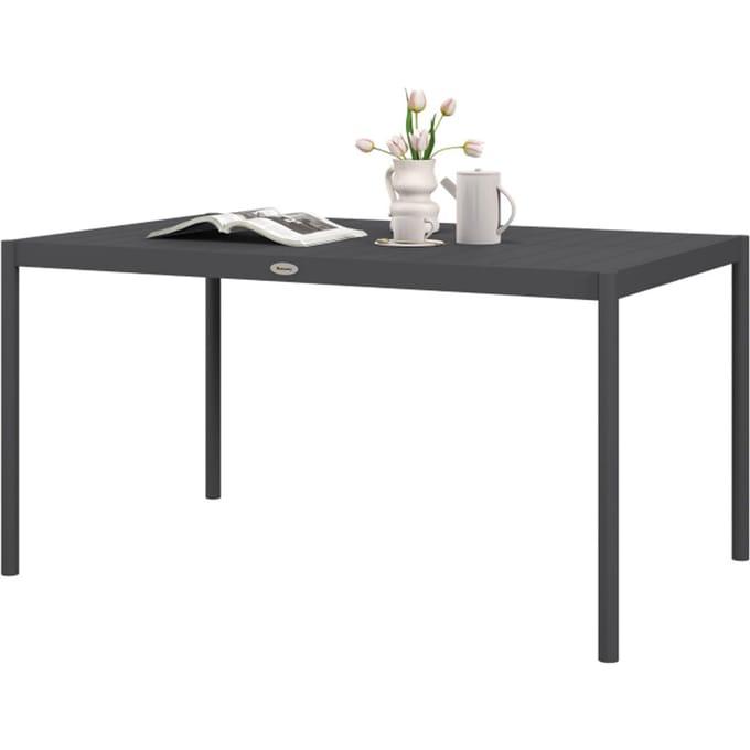 4goodz Tuintafel weerbestendig Aluminium - 145x90x74 cm - Donkergrijs