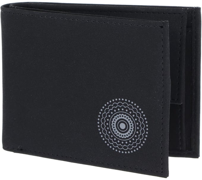 oxmox portemonnee New Cryptan RFID Protect Pocketbörse Circle Bloom Print Grey Black zwart
