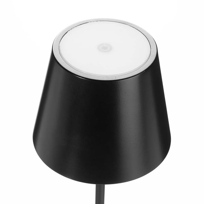 FARO BARCELONA LED tafellamp Toc met USB-lader, IP54, zwart