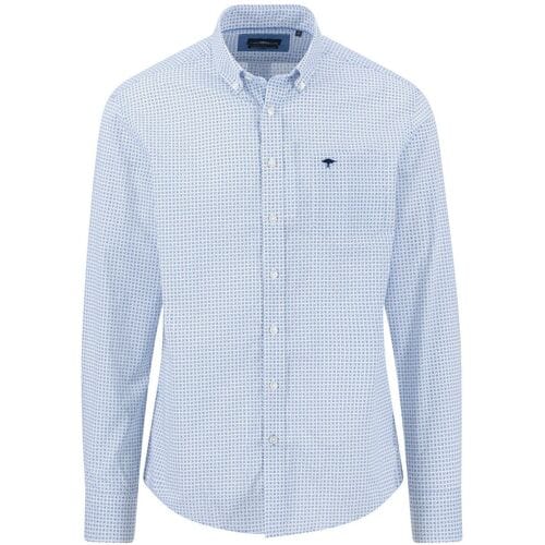 Fynch-Hatton Overhemd Graphic Allover Mini Stars Pattern Crystal Blue / male