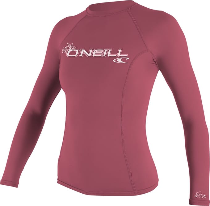 O'Neill Basic Skins L/S Crew Surfshirt - Maat L - Vrouwen - roze/wit