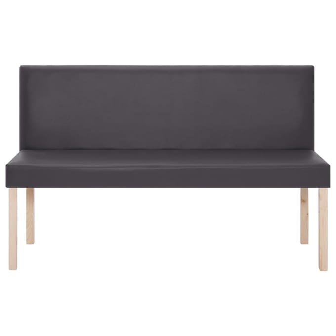 vidaXL - Bankje - 139,5 - cm - kunstleer - grijs