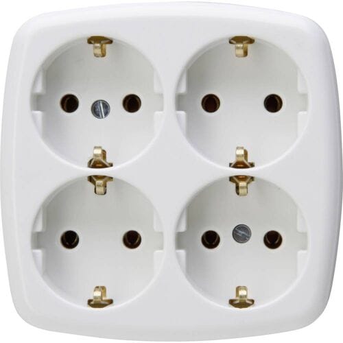 Kopp 121001009 Stekkerdoos 4-voudig Artic-wit Zonder stekker 1 stuk(s)