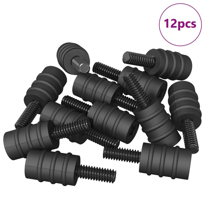 vidaXL Standoff Schroef 12 st Zwart M4 Rubber en Staal