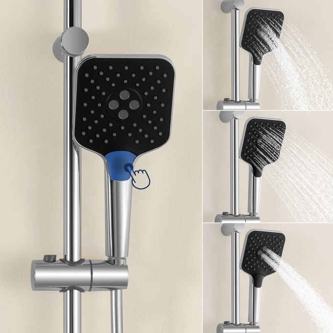 Lonheo max Doucheset met Handdouche - Handdouche met 3 stralen - Glijstang 70 cm - Doucheslang 150 cm