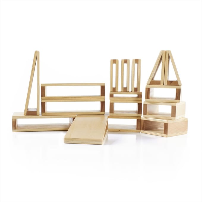 Guidecraft bouwblokken mini - educatief speelgoed set van 16 stuks.