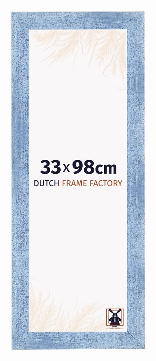 Fotolijst 33x98 cm - MDF - Helder Blauw Geveegd - Praag