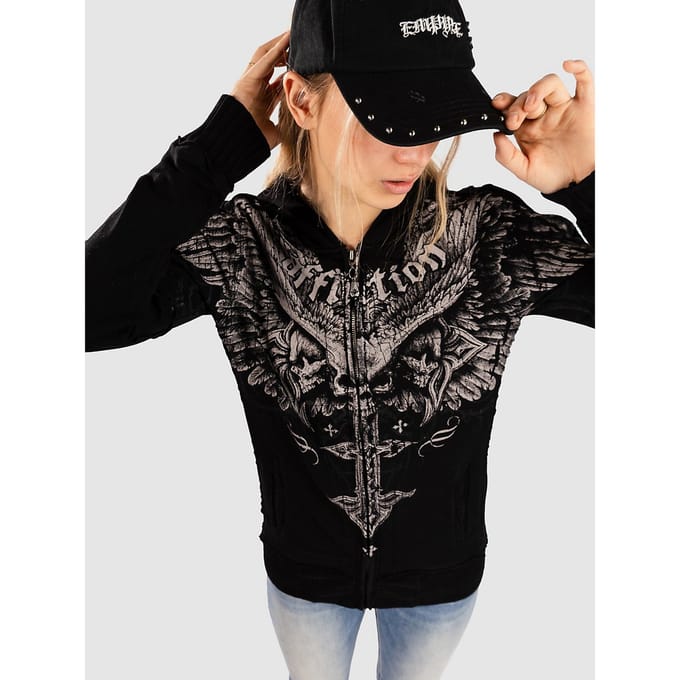 Affliction Death Eyes Zip Hoodie zwart
