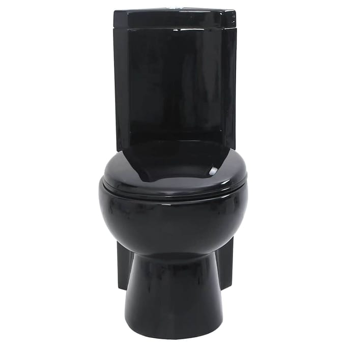 vidaXL - Toilet - hoekmodel - keramisch - zwart