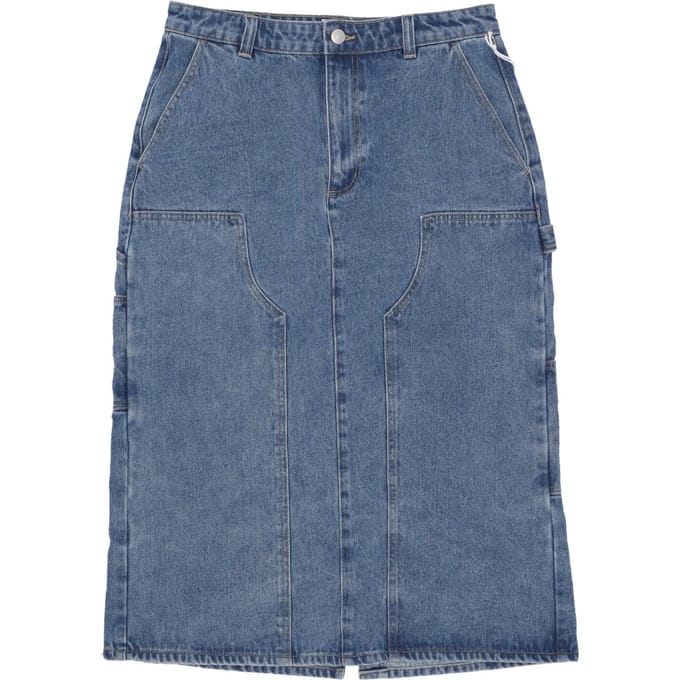 W Painter S midi-rok Lichtindigo lange damesrok