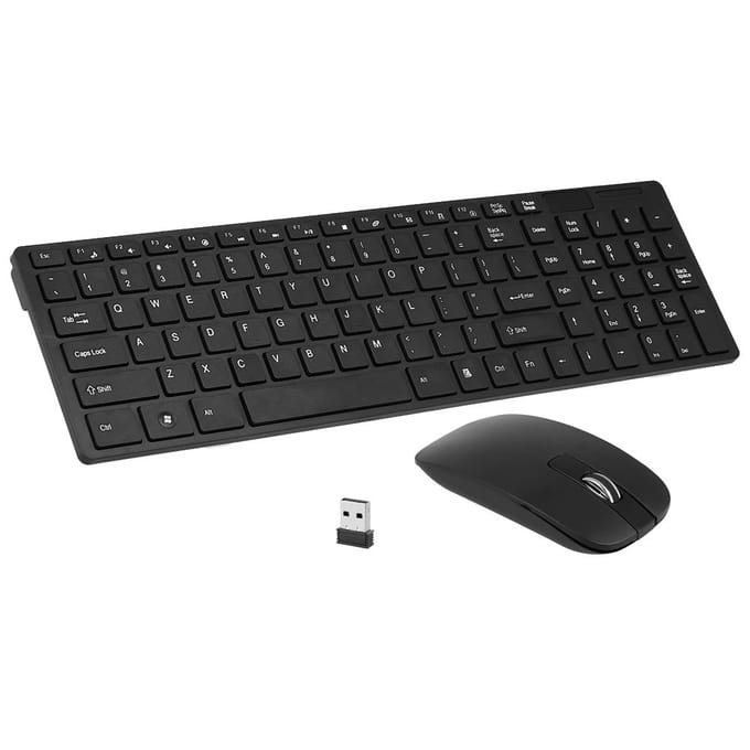 K-06 2.4G draadloos toetsenbord en muis combo computertoetsenbord met muis plug-and-play voor laptop zwart