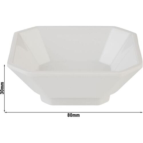 GGM Gastro (24 Stück) Schale - MINI - Melamin - 60ml - 80x80mm - Weiß