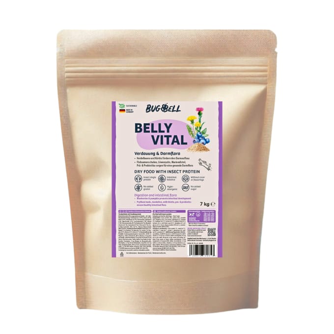 Voordeelpakket: 4x7kg BugBell droogvoer Belly Vital spijsvertering & darmflora voor honden