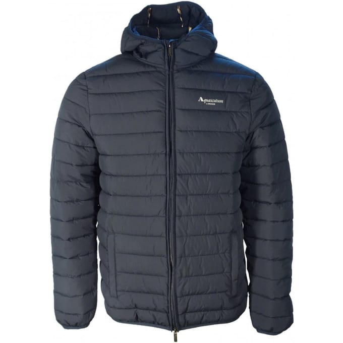 Aquascutum Active 100GR marineblauwe jas met capuchon
