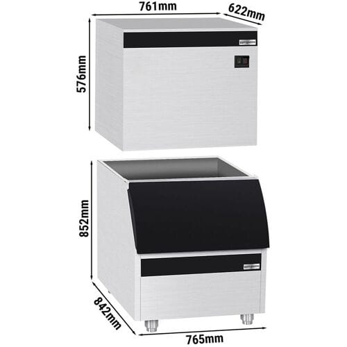 GGM Gastro Eiswürfelbereiter - Würfel - 230 kg/24 h - inkl. Eisvorratsbehälter