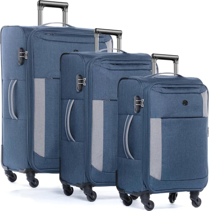3-delige Reisbagage Koffer Set - Zachte Zijde Spinner in Grijs