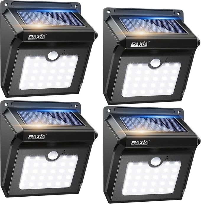 Draadloze Solar Buitenlampen met Bewegingssensor, 4 Stuks