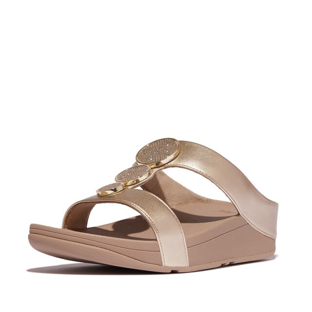 FitFlop Damessandalen Halo Bead-Circle Metallic H-Bar Slides HJ2