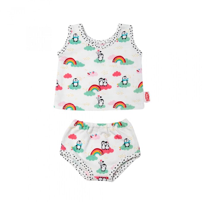 Heless Poppenondergoed Penguin Dots 28-35 Cm Katoen Wit