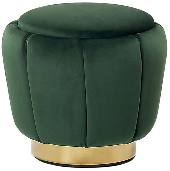 IRVING - Poef - Donkergroen - 43 cm - Fluweel