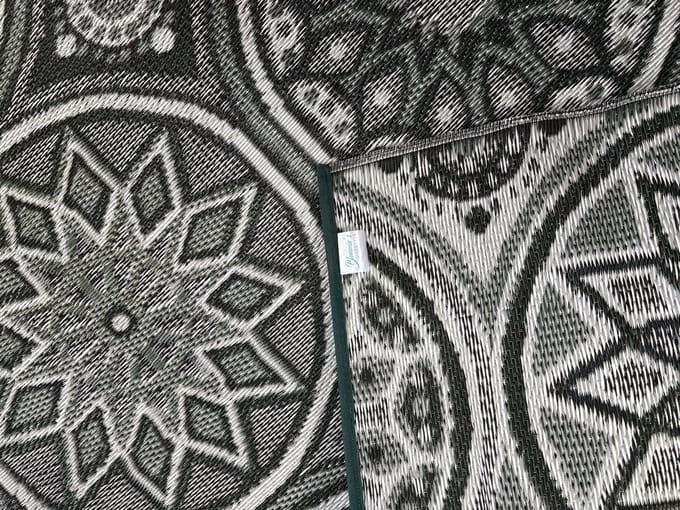 Buitenkleed 120-180cm, Zwart/Grijs/Groen/Wit