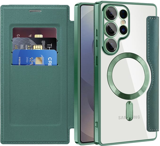 Techsuit - SmartMag Book Case - Samsung Galaxy S25 Ultra - Green