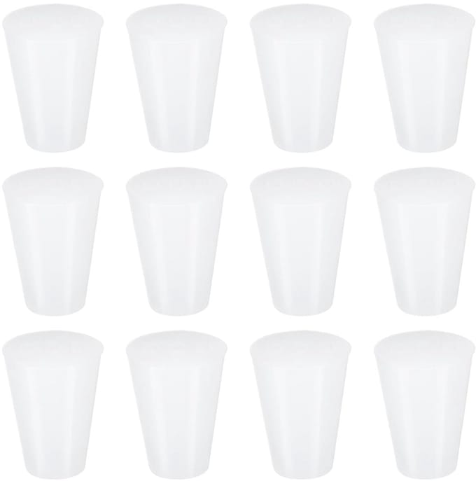 Rubberen Stoppen - Afsluiters Deksels - Laboratorium Afvoer - Conisch Ontwerp - 8 tot 13 mm - Wit