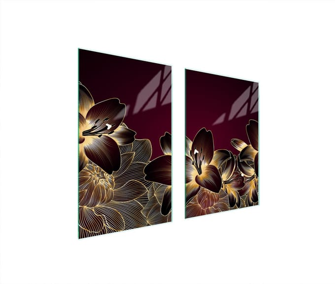TMK ArtDeko Serie - Glazen Beschermplaat - Orchidee - 65x52 cm - Hittebestendig