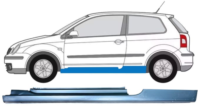 Volledige dorpel voor Volkswagen Polo 2001-2009 / Links