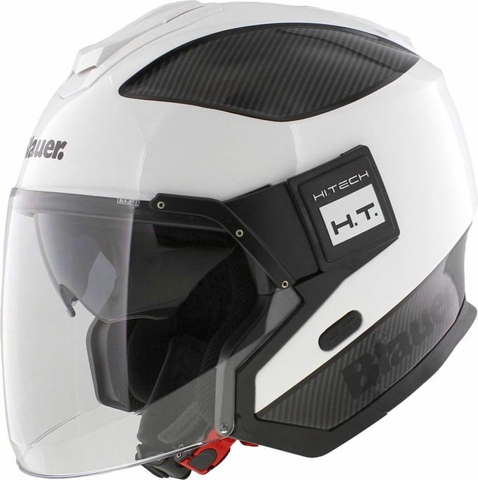 Blauer Solo jet helm wit carbon zwart