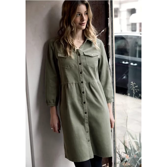Corduroy jurk met volant