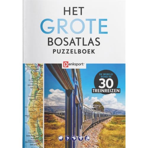 Denksport - Het Grote Bosatlas Puzzelboek - Treinreizen - Peter Vroege