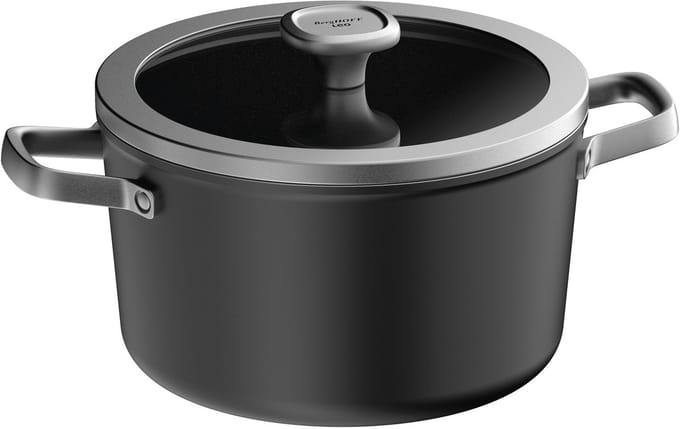 LEO Kookpot antikleef met deksel Graphite - Ø 24x14cm - Zwart - PFAS-vrij