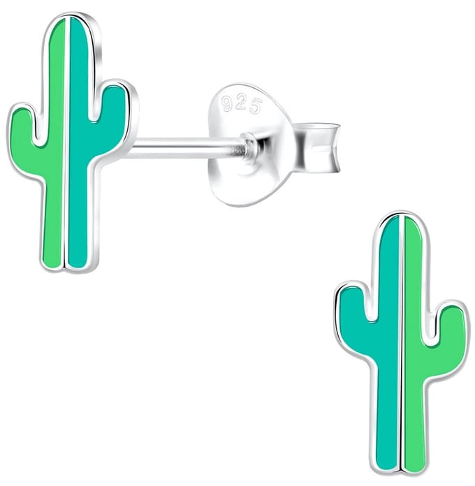Joy|S - Zilveren cactus oorbellen - 5 x 10 mm