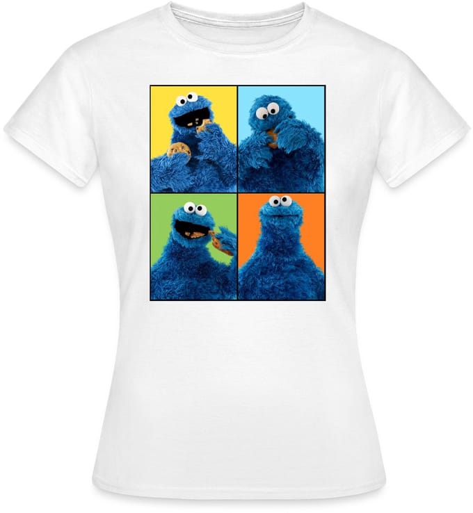 Sesamstraat Koekiemonster Kunst T-Shirt Dames
